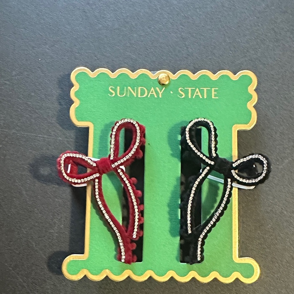Sunday state set of 2 velvet hair claw clips